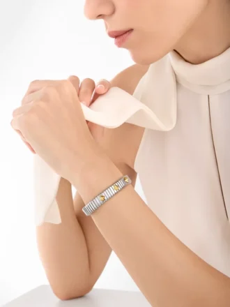 Pulsera Tubogas de oro y acero de Bvlgari