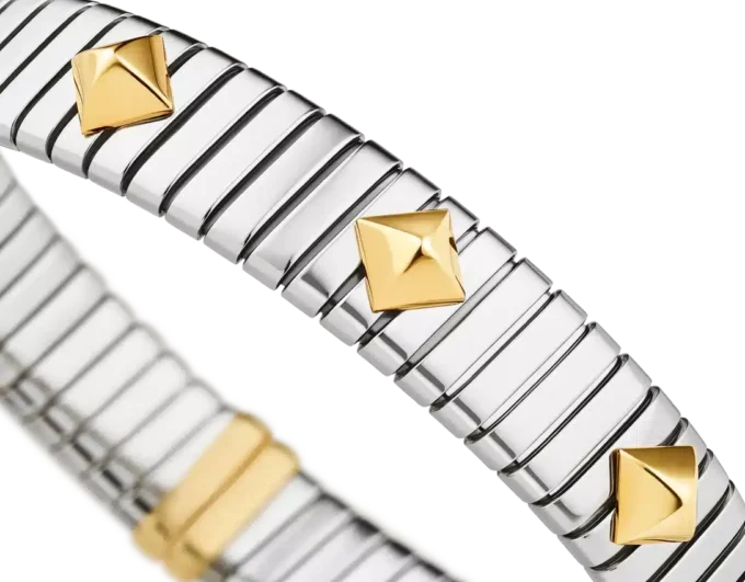 Pulsera Tubogas de oro y acero de Bvlgari